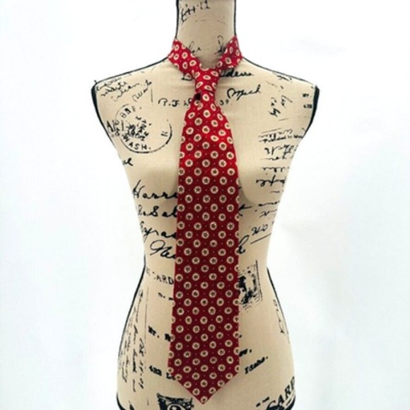 Ermenegildo Zegna Other - NWT Vintage Ermenegildo Zegna Soft Red Silk Tie‎ Ivory Polka Dots Italy Heritage